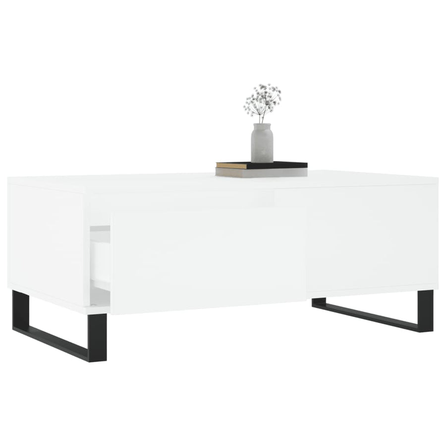 Salontafel 90X50X36,5 Cm Bewerkt Hout Wit