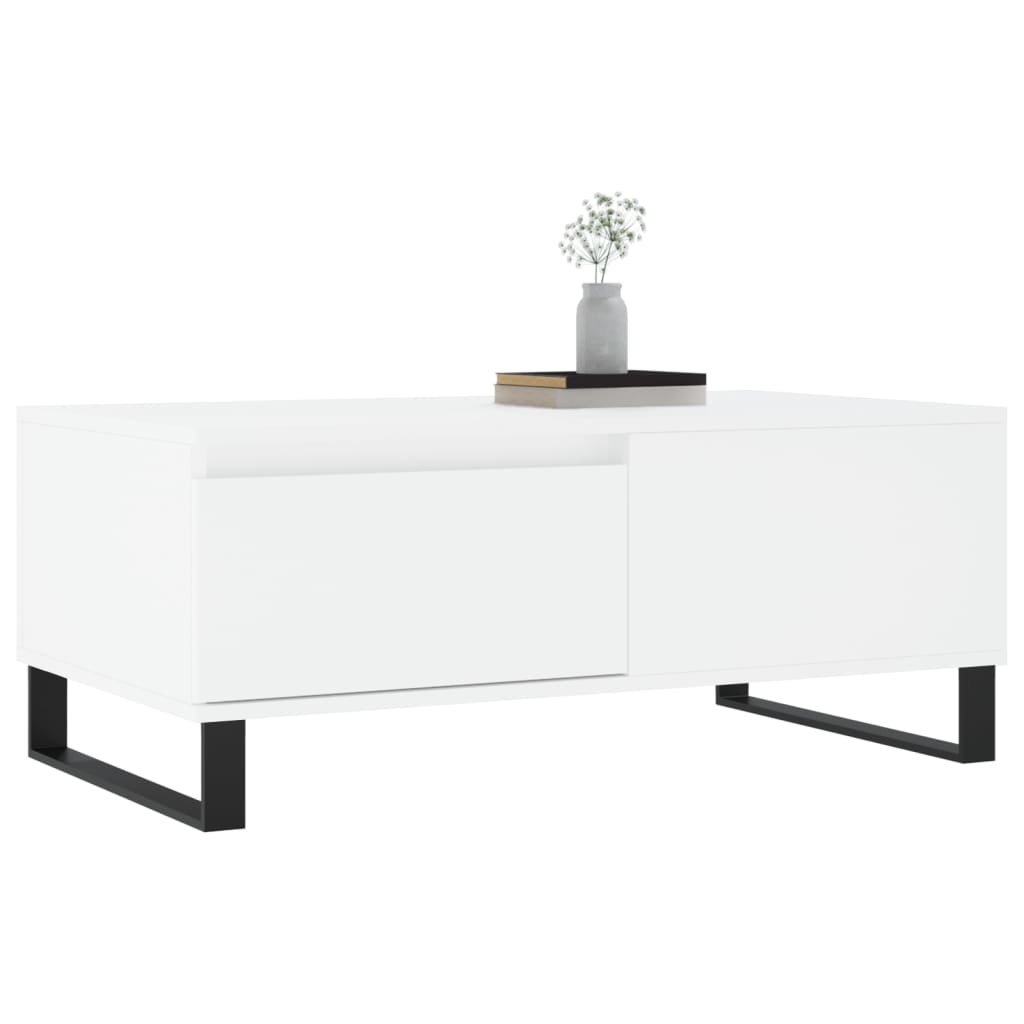 Salontafel 90X50X36,5 Cm Bewerkt Hout Wit