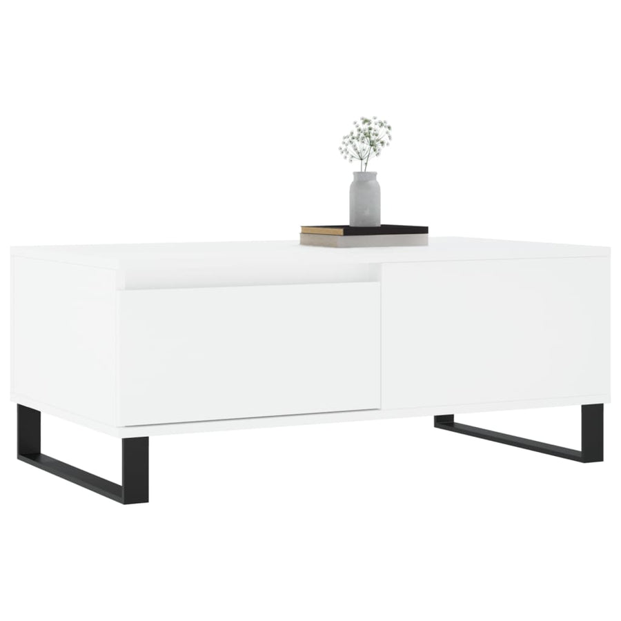 Salontafel 90X50X36,5 Cm Bewerkt Hout Wit