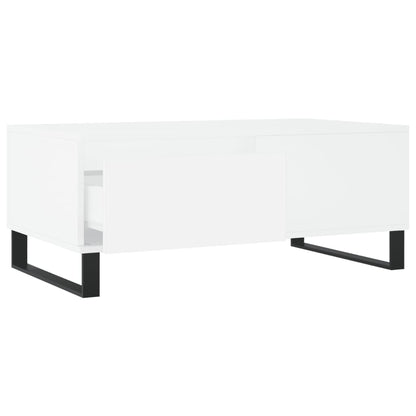 Salontafel 90X50X36,5 Cm Bewerkt Hout Wit