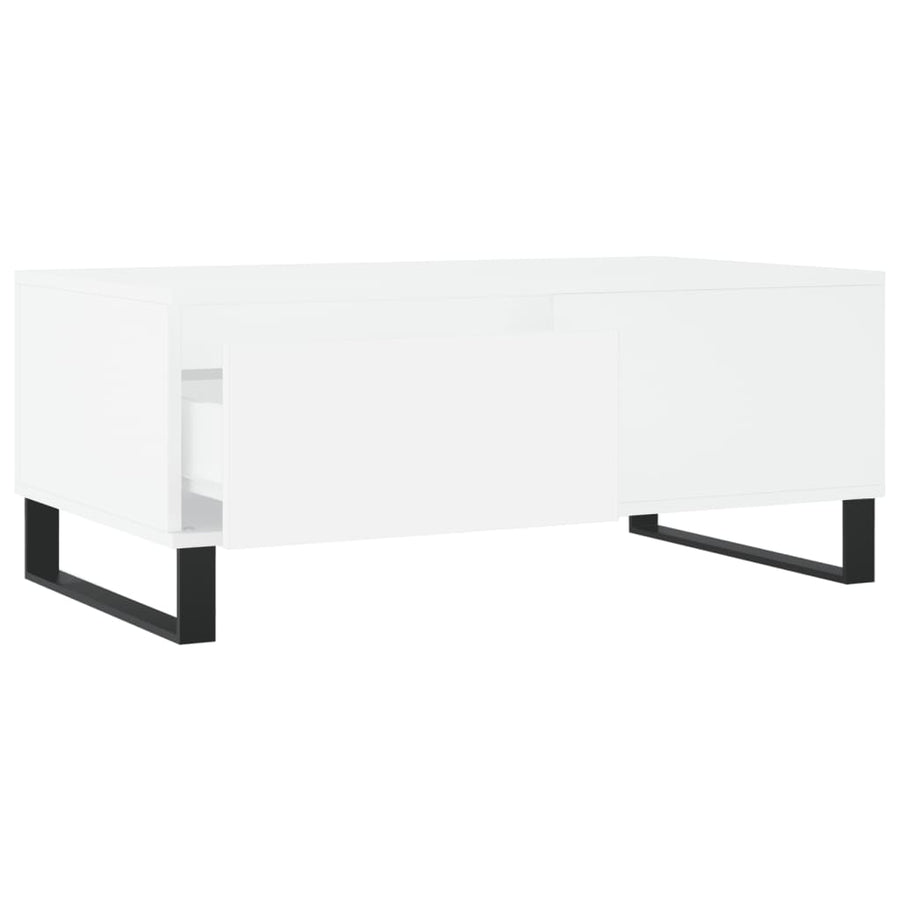 Salontafel 90X50X36,5 Cm Bewerkt Hout Wit