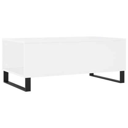 Salontafel 90X50X36,5 Cm Bewerkt Hout Wit
