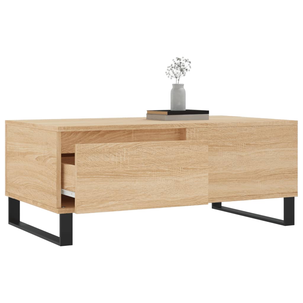 Salontafel 90X50X36,5 Cm Bewerkt Hout Kleurig Sonoma eiken