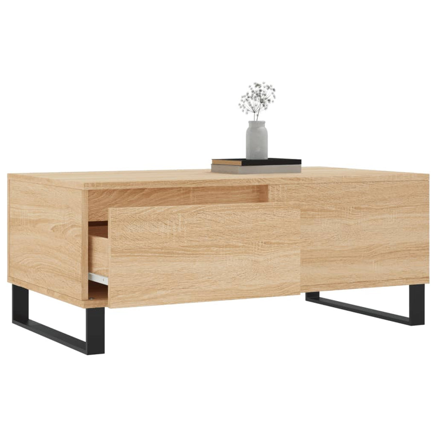 Salontafel 90X50X36,5 Cm Bewerkt Hout Kleurig Sonoma eiken