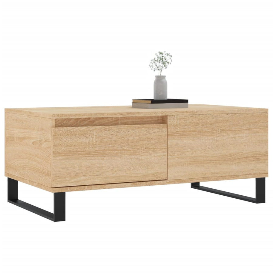 Salontafel 90X50X36,5 Cm Bewerkt Hout Kleurig Sonoma eiken