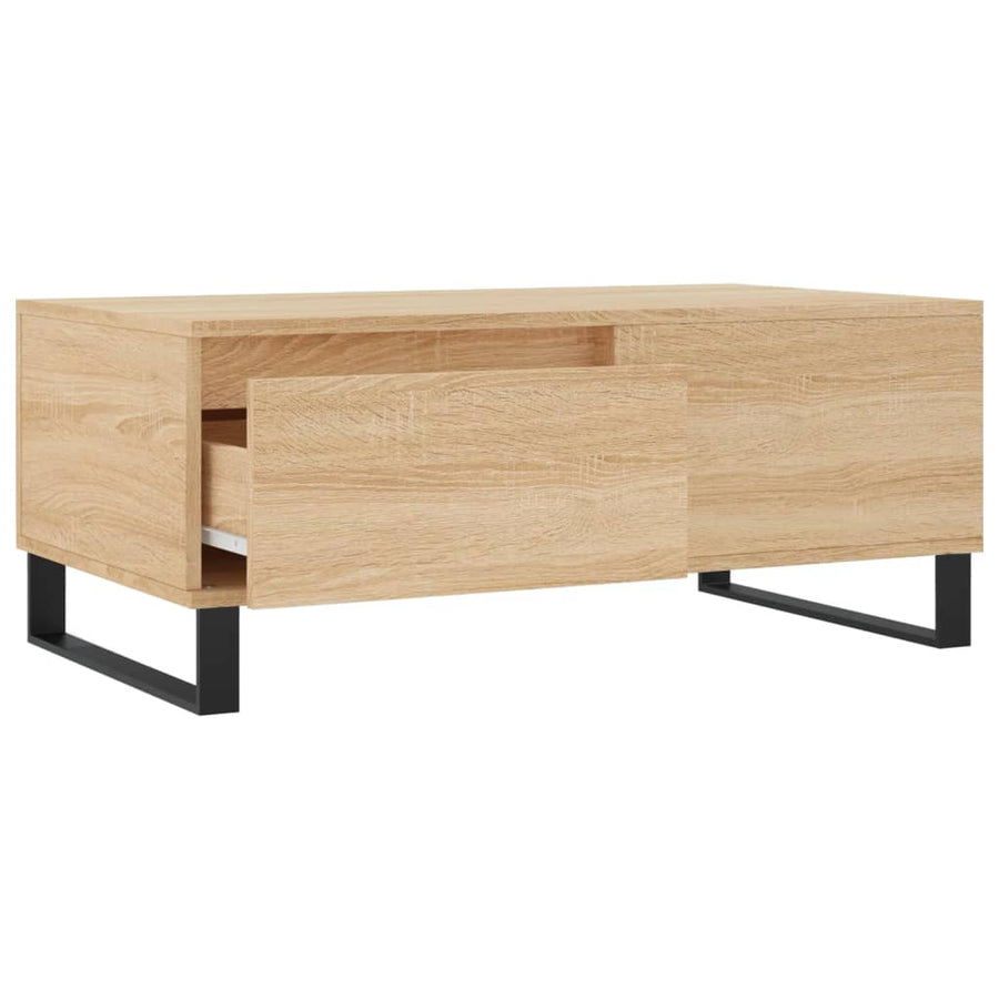 Salontafel 90X50X36,5 Cm Bewerkt Hout Kleurig Sonoma eiken