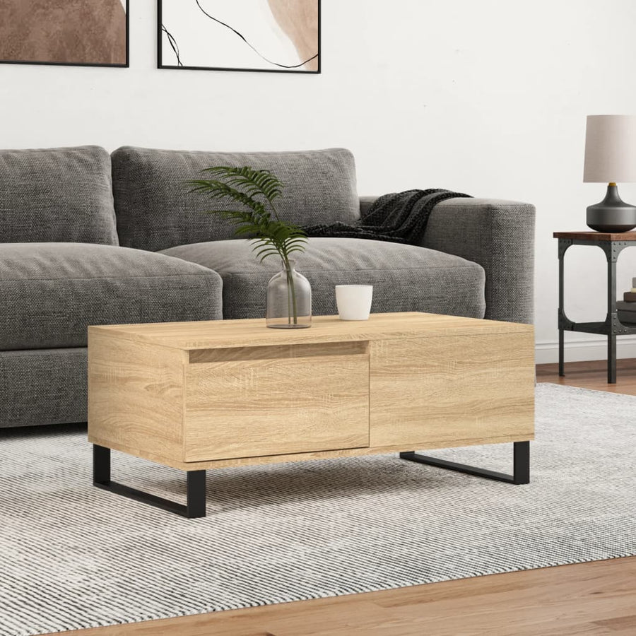 Salontafel 90X50X36,5 Cm Bewerkt Hout Kleurig Sonoma eiken