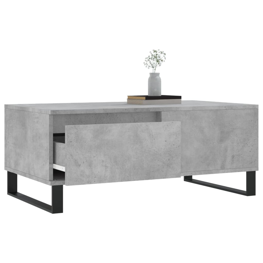 Salontafel 90X50X36,5 Cm Bewerkt Hout Betongrijs