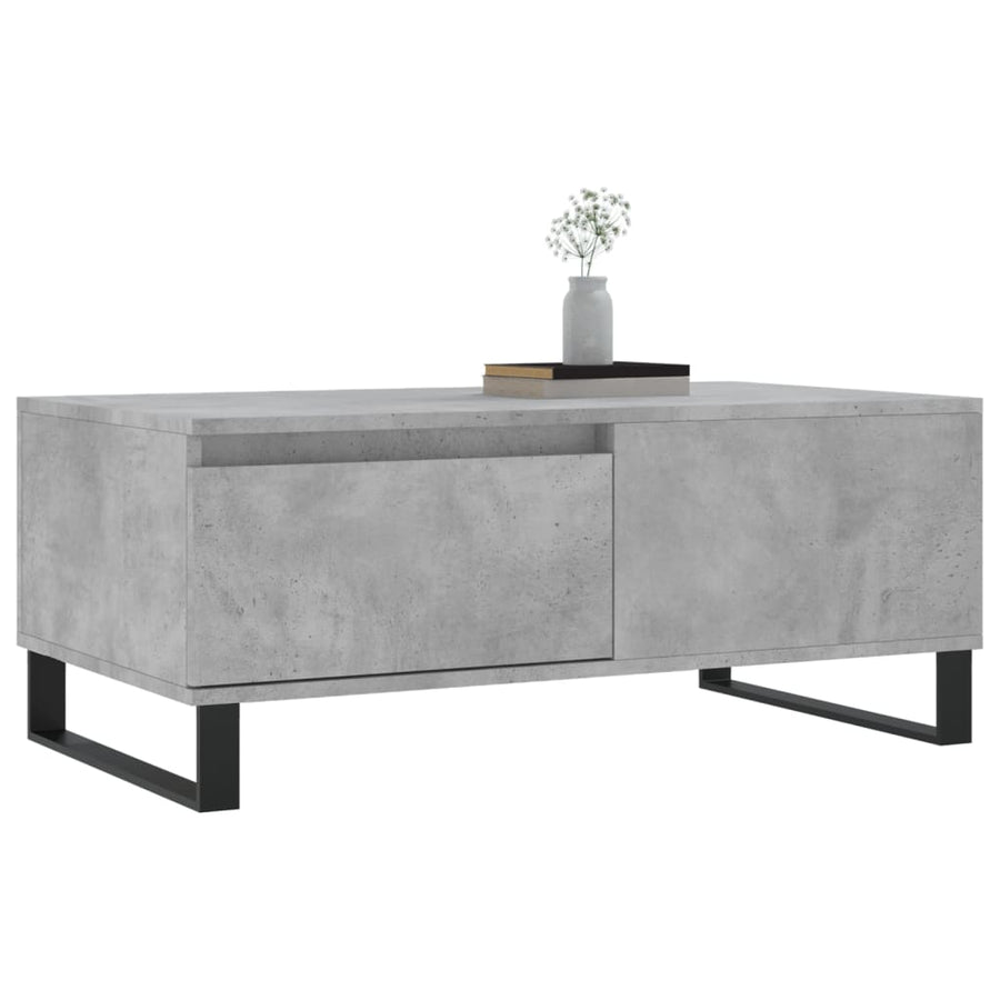 Salontafel 90X50X36,5 Cm Bewerkt Hout Betongrijs