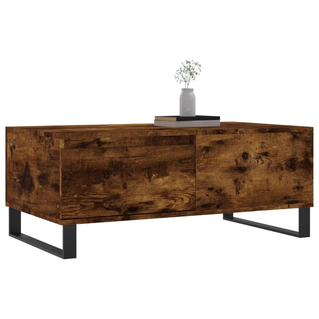 Salontafel 90X50X36,5 Cm Bewerkt Hout Kleurig Gerookt eiken