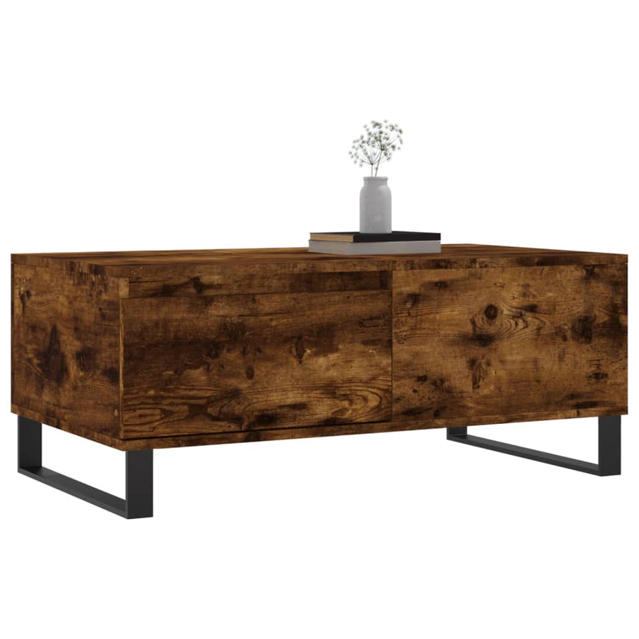 Salontafel 90X50X36,5 Cm Bewerkt Hout Kleurig Gerookt eiken