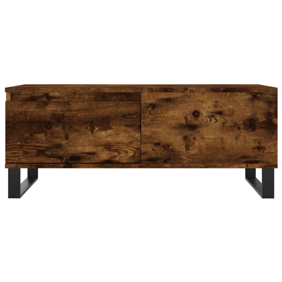 Salontafel 90X50X36,5 Cm Bewerkt Hout Kleurig Gerookt eiken