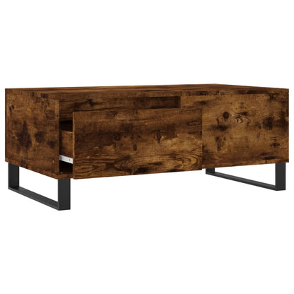 Salontafel 90X50X36,5 Cm Bewerkt Hout Kleurig Gerookt eiken