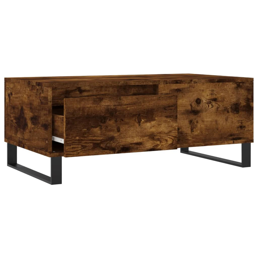 Salontafel 90X50X36,5 Cm Bewerkt Hout Kleurig Gerookt eiken