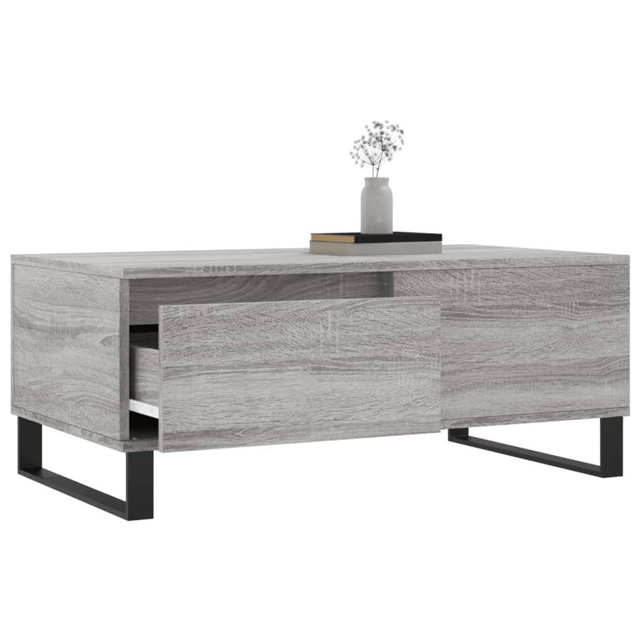 Salontafel 90X50X36,5 Cm Bewerkt Hout Grijs sonoma