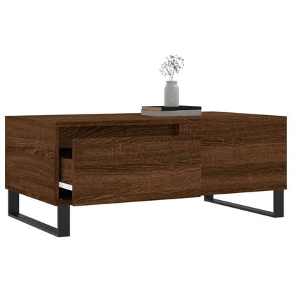 Salontafel 90X50X36,5 Cm Bewerkt Hout Bruin Eikenkleur Bruineiken