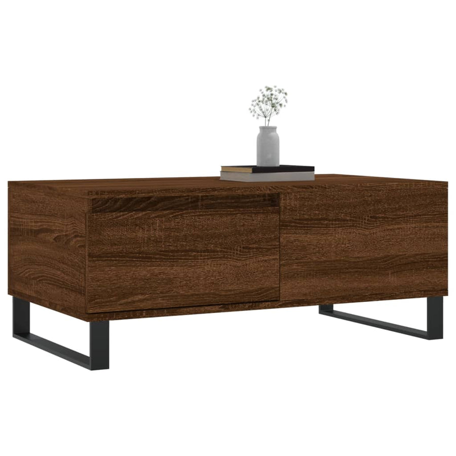Salontafel 90X50X36,5 Cm Bewerkt Hout Bruin Eikenkleur Bruineiken