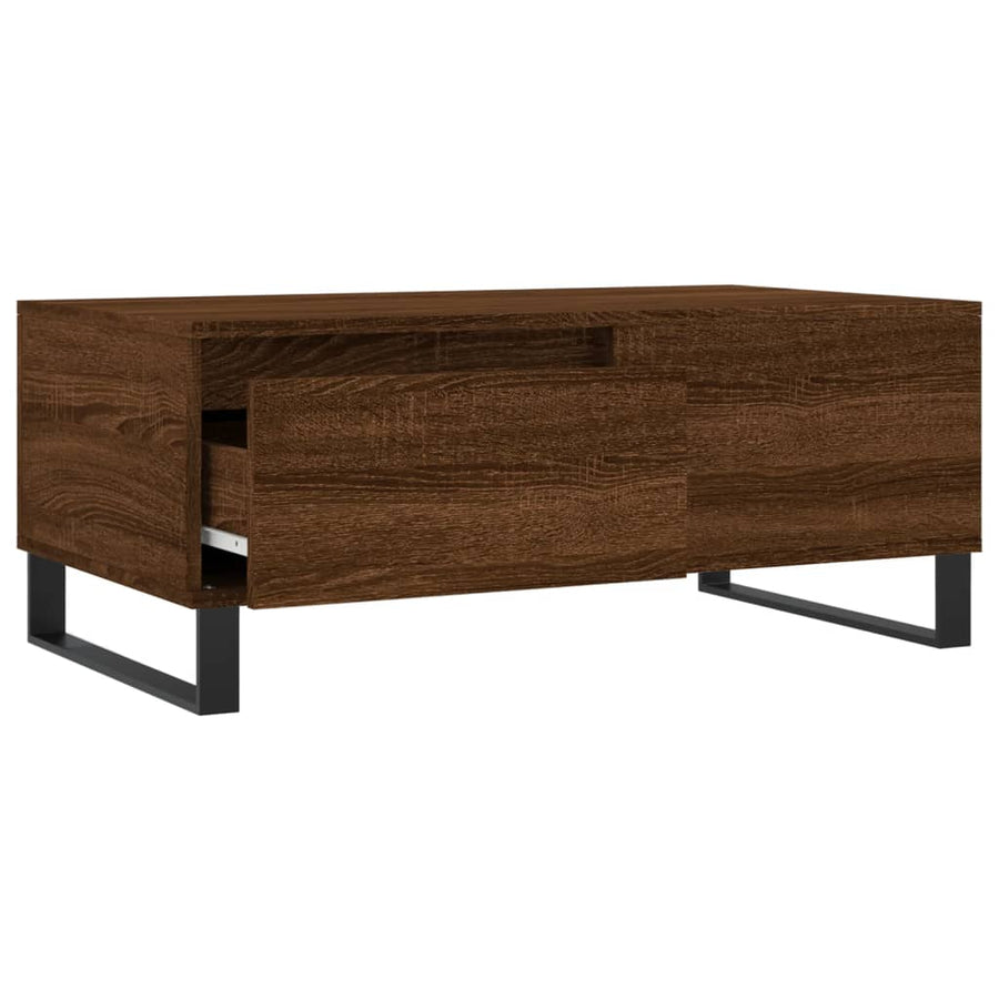Salontafel 90X50X36,5 Cm Bewerkt Hout Bruin Eikenkleur Bruineiken