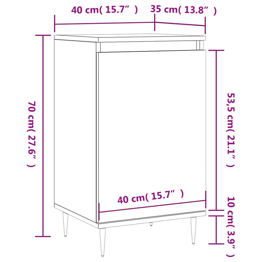 Dressoir 40X35X70 Cm Bewerkt Hout 1 Wit