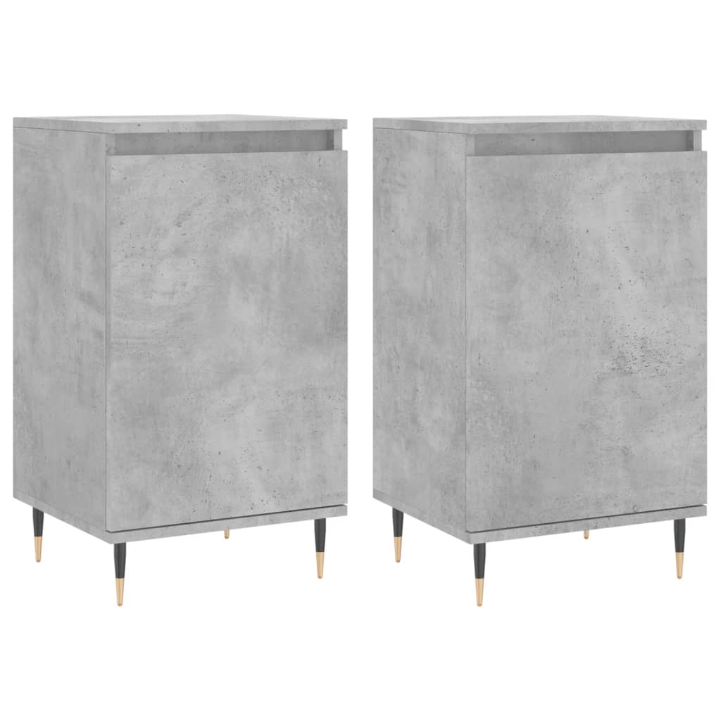 Dressoirs 2 St 40X35X70 Cm Bewerkt Hout Betongrijs