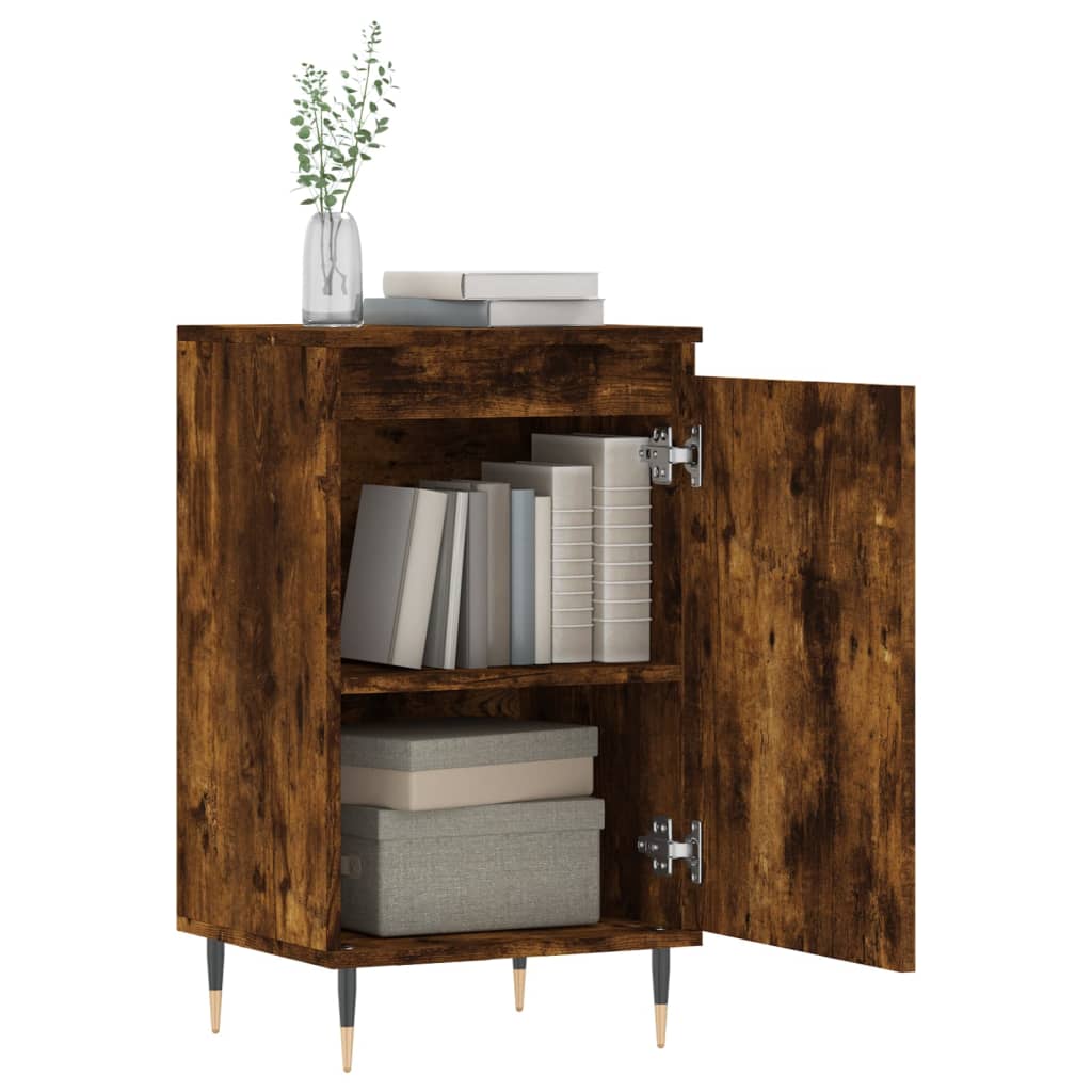 Dressoir 40X35X70 Cm Bewerkt Hout Gerookt Eikenkleurig