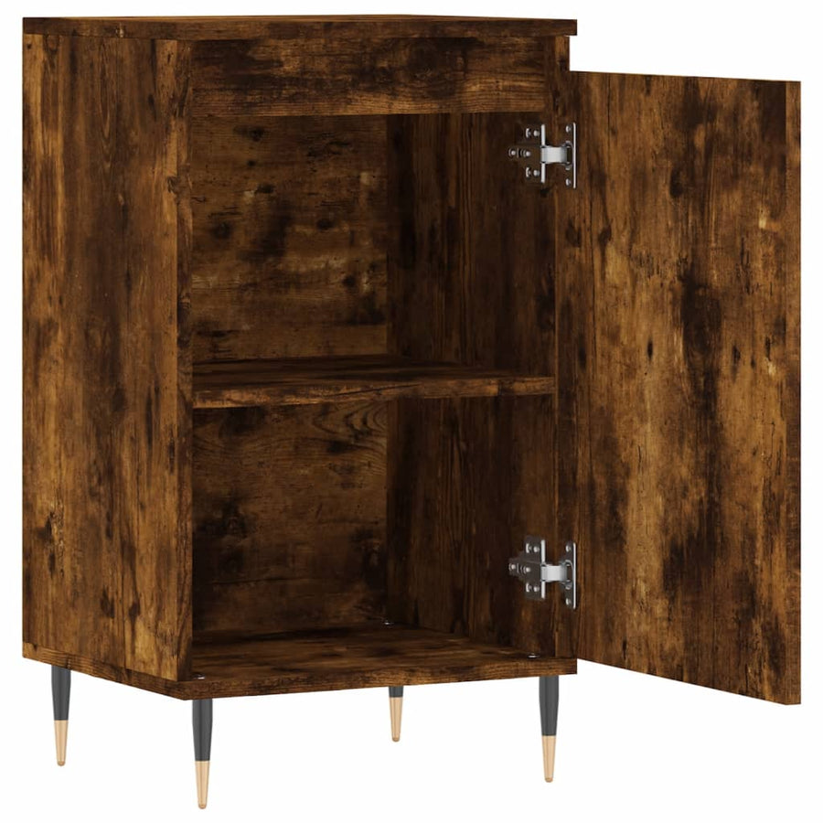 Dressoir 40X35X70 Cm Bewerkt Hout Gerookt Eikenkleurig