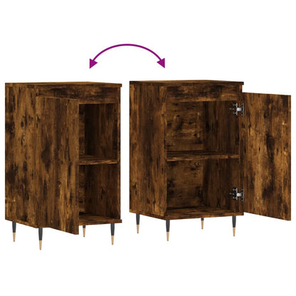 Dressoir 40X35X70 Cm Bewerkt Hout Gerookt Eikenkleurig