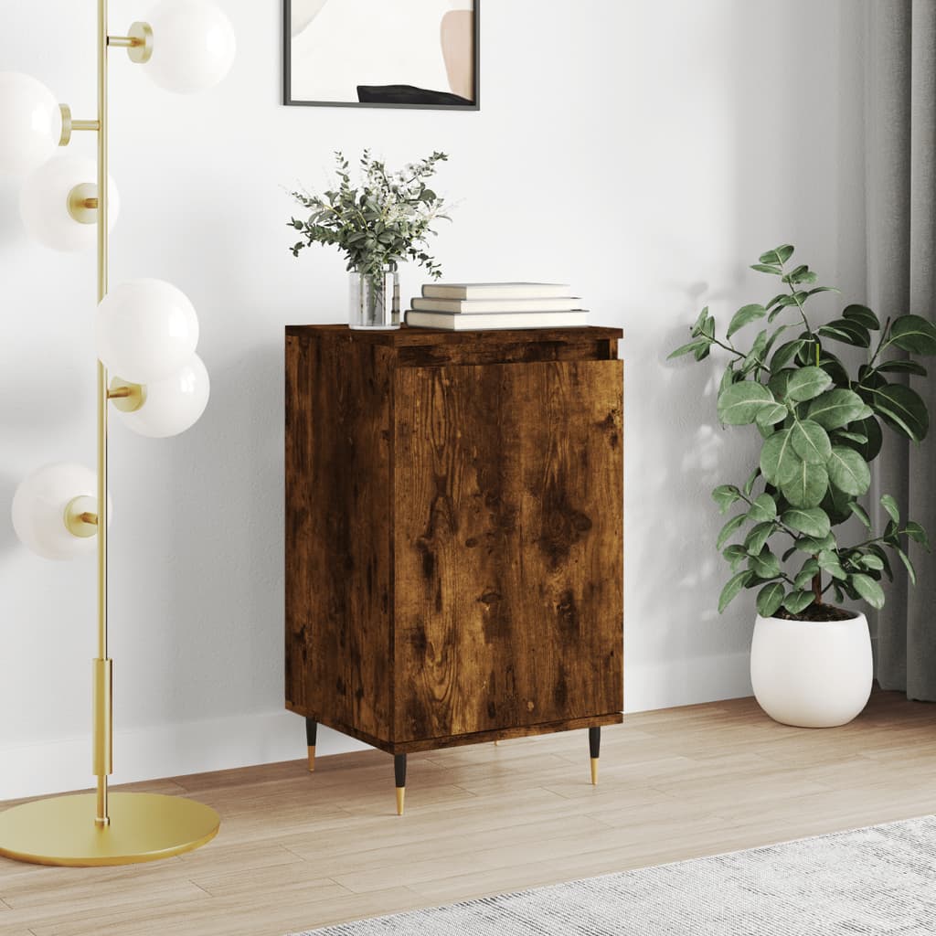 Dressoir 40X35X70 Cm Bewerkt Hout Gerookt Eikenkleurig