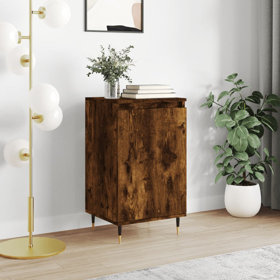 Dressoir 40X35X70 Cm Bewerkt Hout Gerookt Eikenkleurig