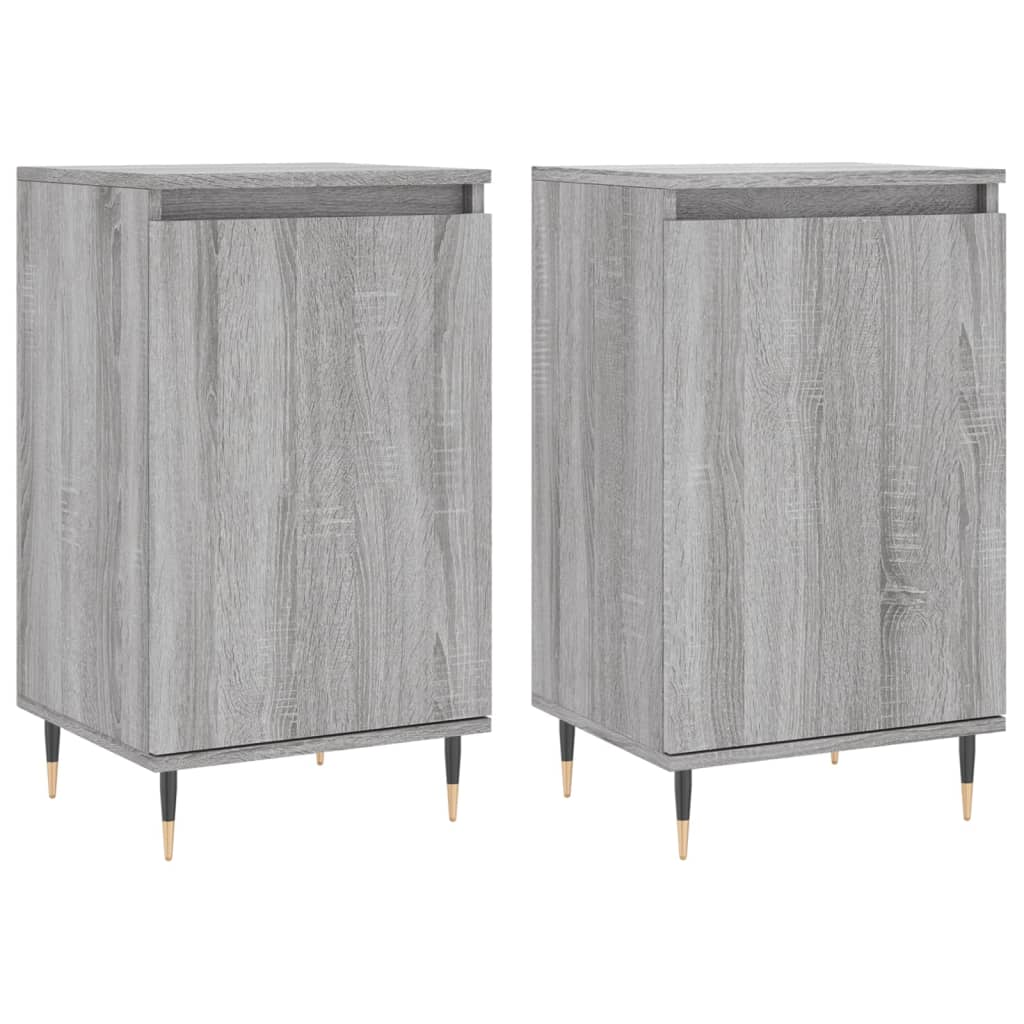 Dressoirs 2 St 40X35X70 Cm Bewerkt Hout Grijs Sonoma
