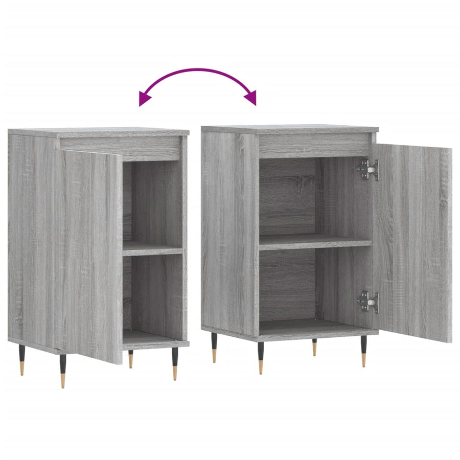 Dressoirs 2 St 40X35X70 Cm Bewerkt Hout Grijs Sonoma