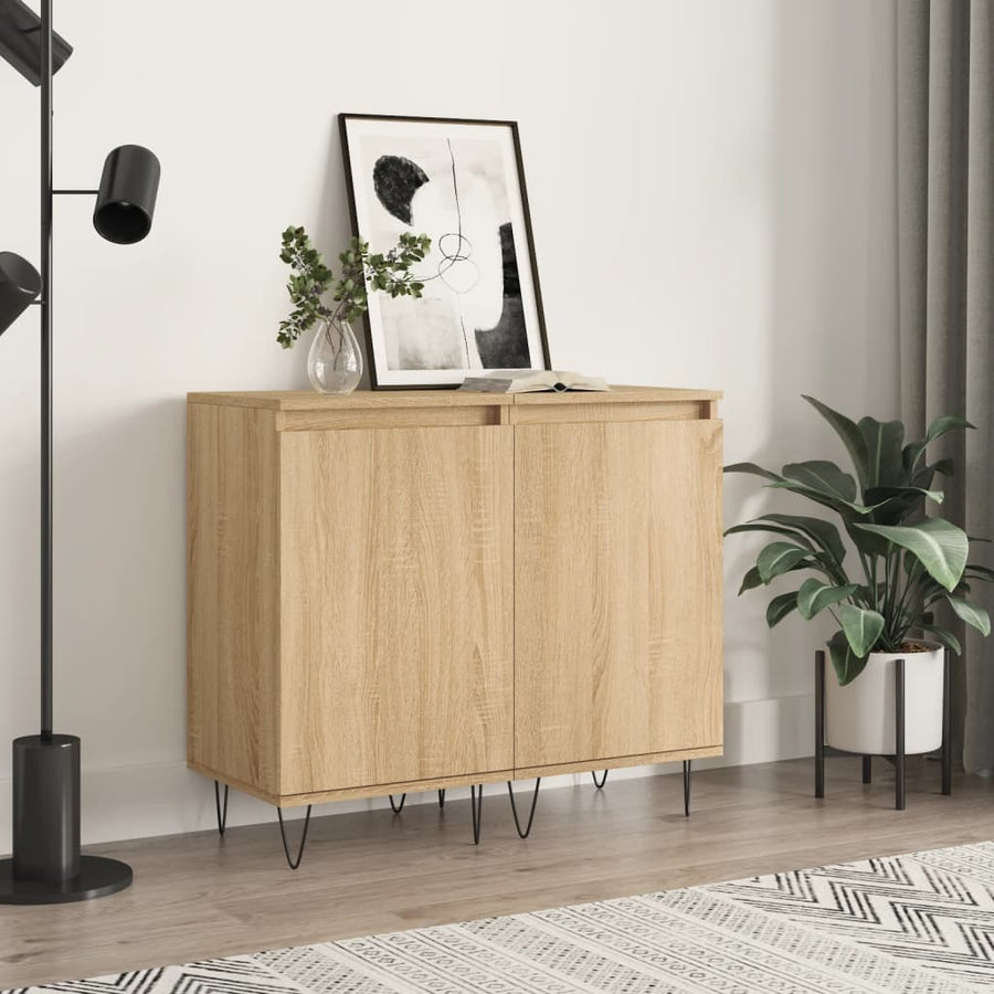 Dressoirs 2 St 40X35X70 Cm Bewerkt Hout Sonoma Eikenkleurig
