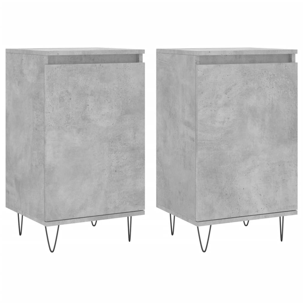 Dressoirs 2 St 40X35X70 Cm Bewerkt Hout Betongrijs