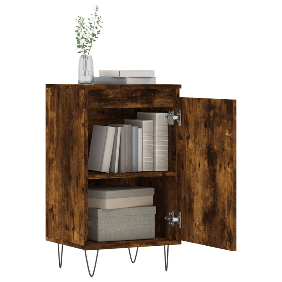 Dressoir 40X35X70 Cm Bewerkt Hout Gerookt Eikenkleurig
