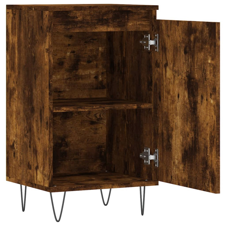 Dressoir 40X35X70 Cm Bewerkt Hout Gerookt Eikenkleurig