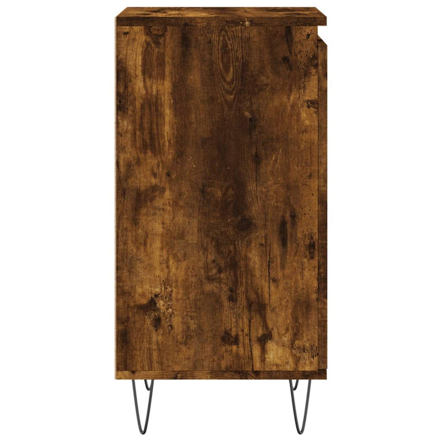Dressoir 40X35X70 Cm Bewerkt Hout Gerookt Eikenkleurig