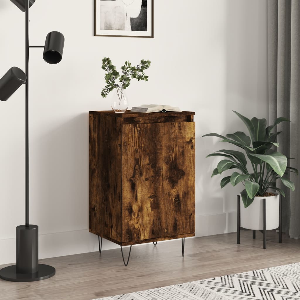Dressoir 40X35X70 Cm Bewerkt Hout Gerookt Eikenkleurig