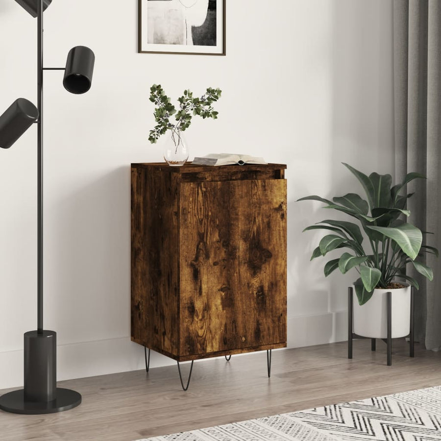 Dressoir 40X35X70 Cm Bewerkt Hout Gerookt Eikenkleurig