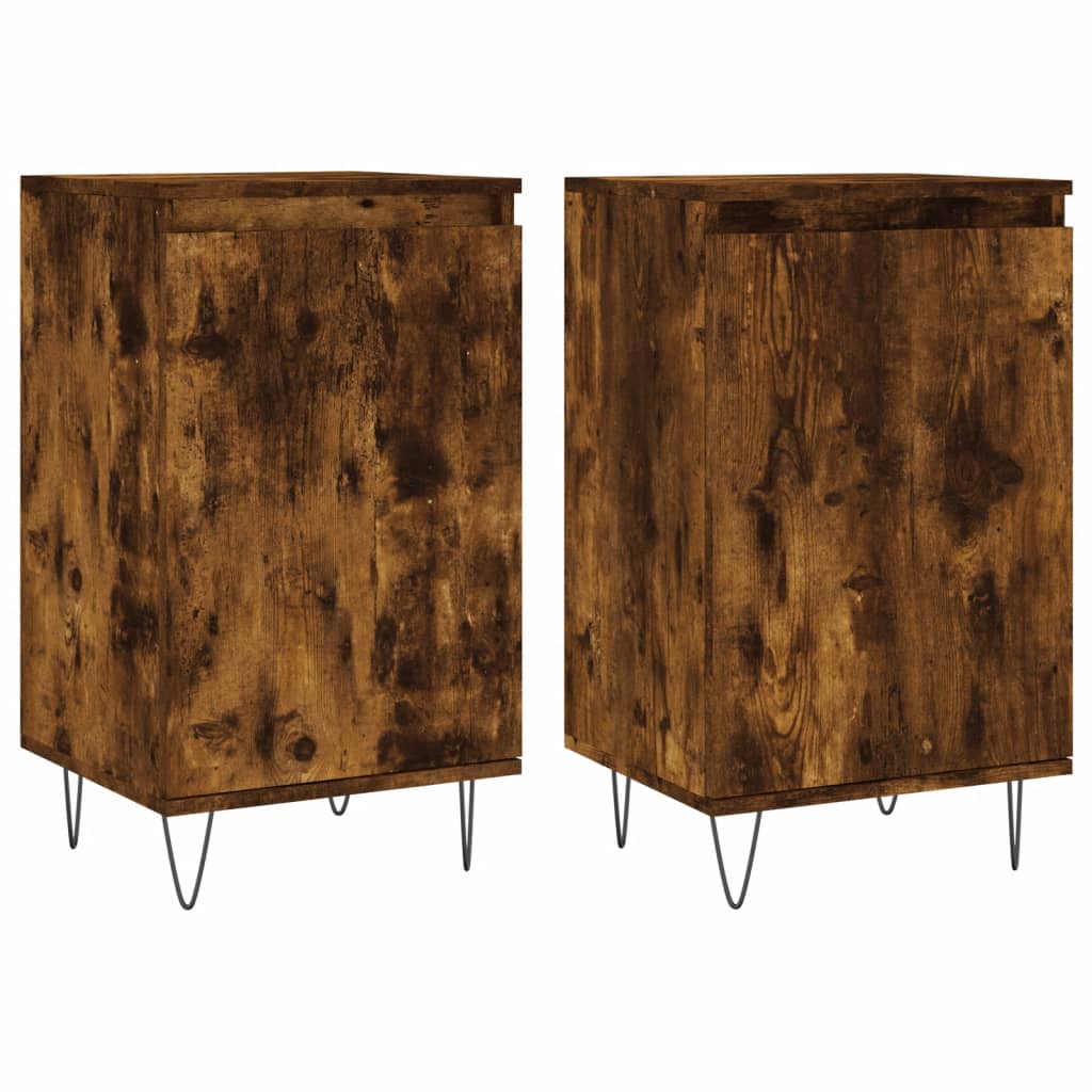 Dressoirs 2 St 40X35X70 Cm Bewerkt Hout Gerookt Eikenkleurig