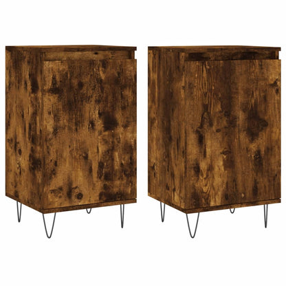 Dressoirs 2 St 40X35X70 Cm Bewerkt Hout Gerookt Eikenkleurig