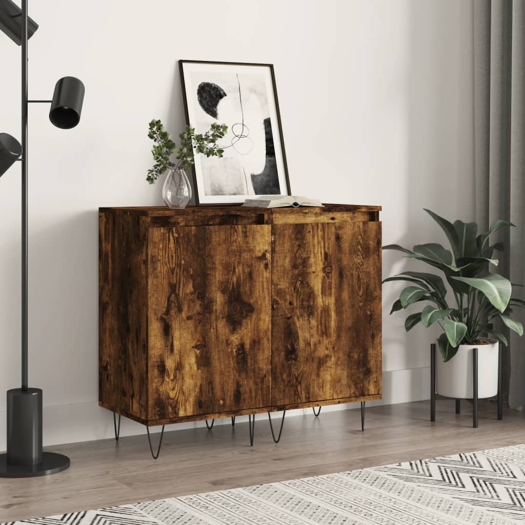 Dressoirs 2 St 40X35X70 Cm Bewerkt Hout Gerookt Eikenkleurig