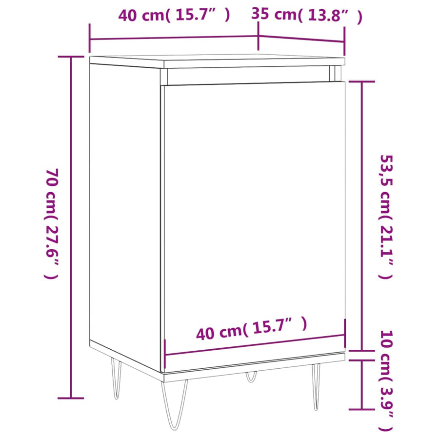 Dressoir 40X35X70 Cm Bewerkt Hout 1 Grijs sonoma