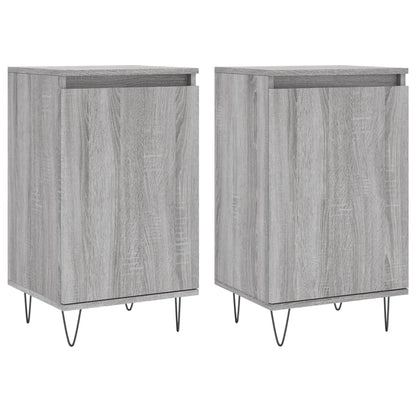 Dressoirs 2 St 40X35X70 Cm Bewerkt Hout Grijs Sonoma
