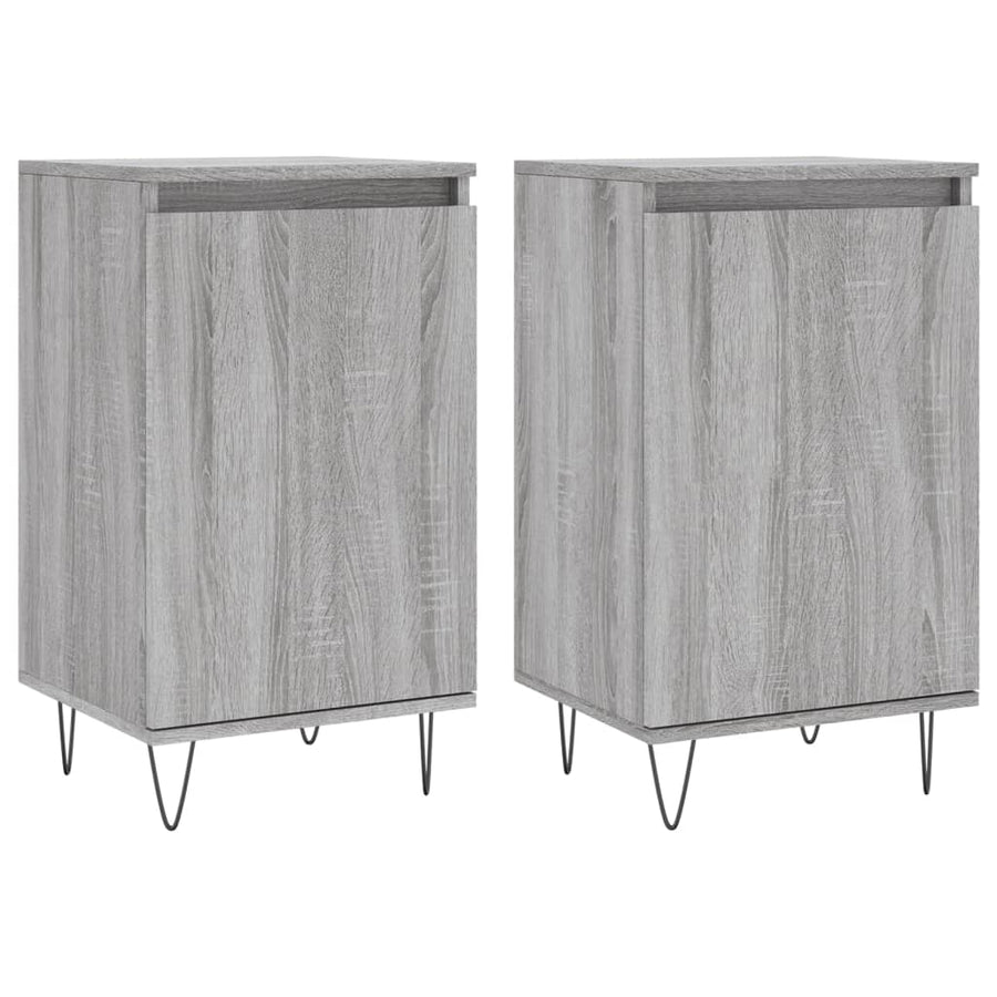 Dressoirs 2 St 40X35X70 Cm Bewerkt Hout Grijs Sonoma