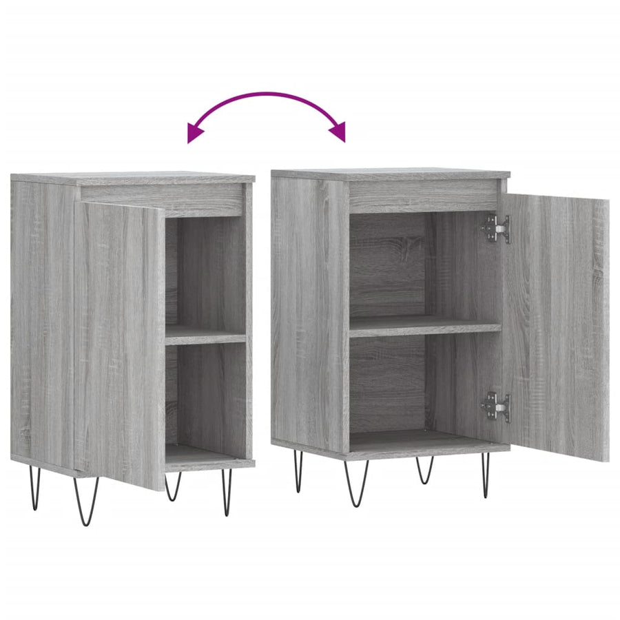 Dressoirs 2 St 40X35X70 Cm Bewerkt Hout Grijs Sonoma