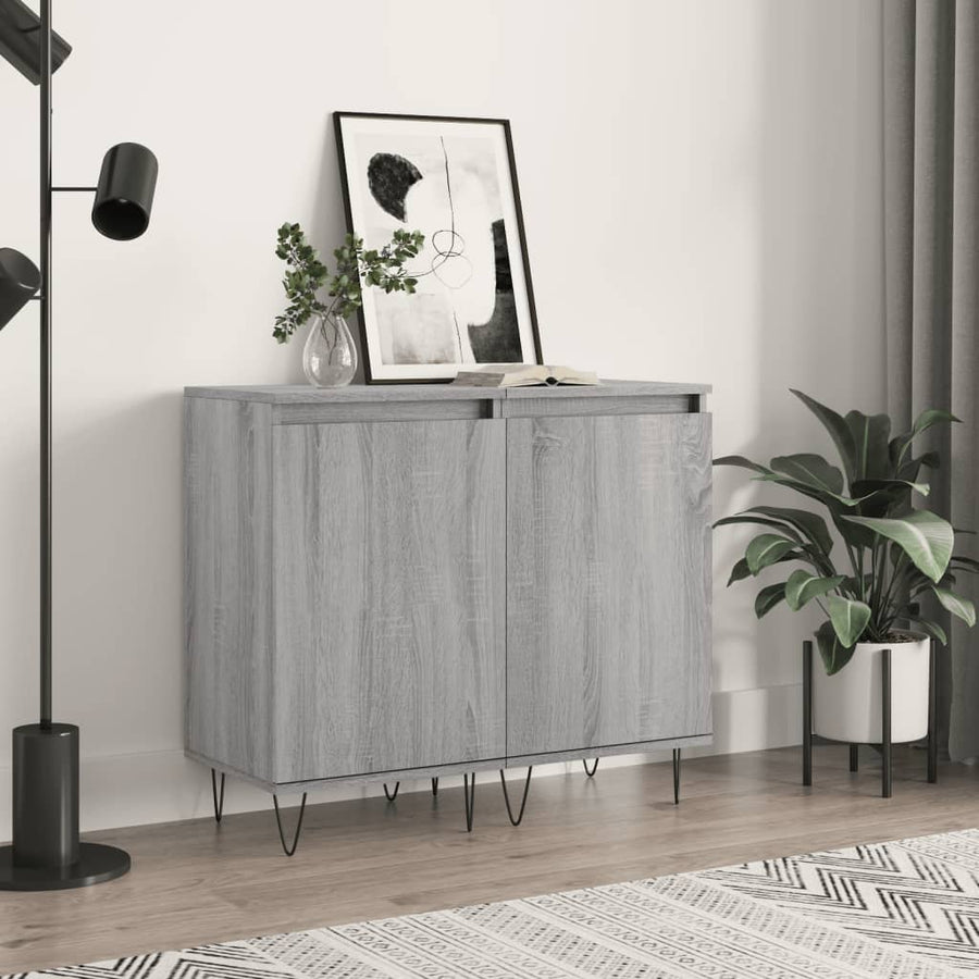 Dressoirs 2 St 40X35X70 Cm Bewerkt Hout Grijs Sonoma
