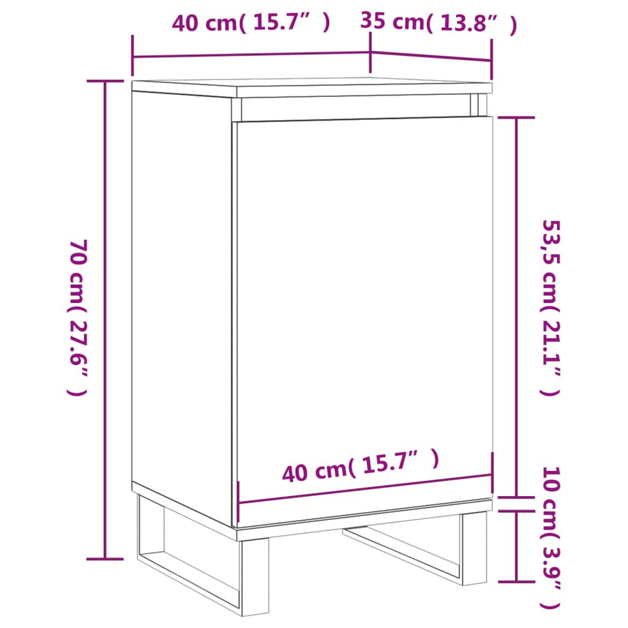 Dressoir 40X35X70 Cm Bewerkt Hout Sonoma Eikenkleurig