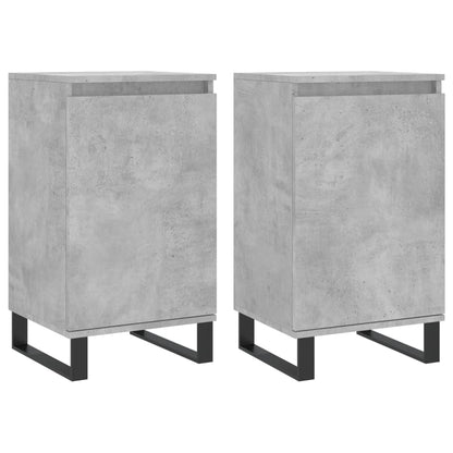 Dressoirs 2 St 40X35X70 Cm Bewerkt Hout Betongrijs