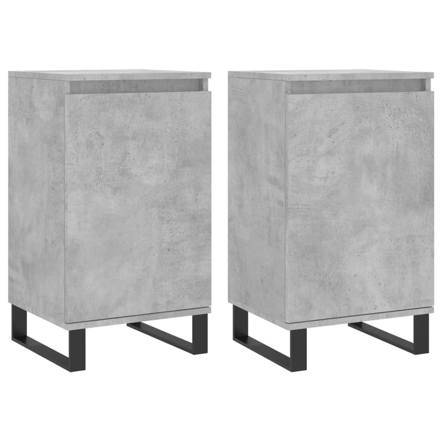 Dressoirs 2 St 40X35X70 Cm Bewerkt Hout Betongrijs