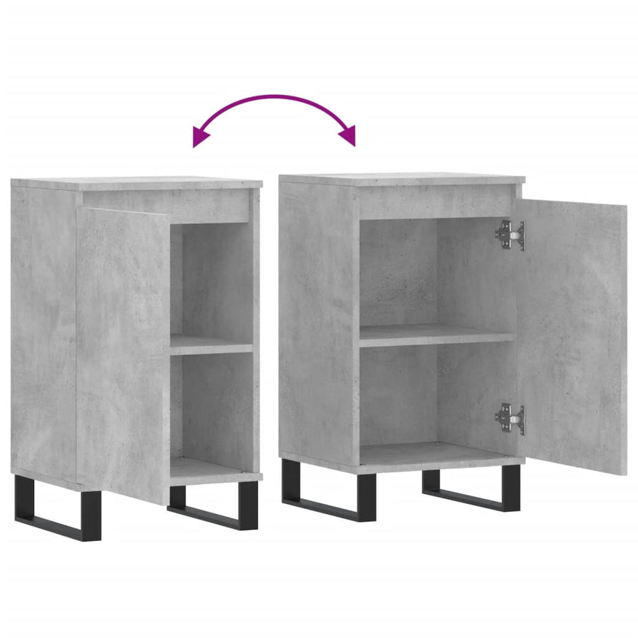 Dressoirs 2 St 40X35X70 Cm Bewerkt Hout Betongrijs